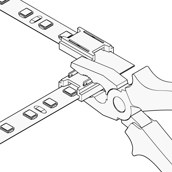 12357-4 Geniled Connector piercing 2pin (7mm) for L-shaped rigid connection of LED strip 10mm 2pcs